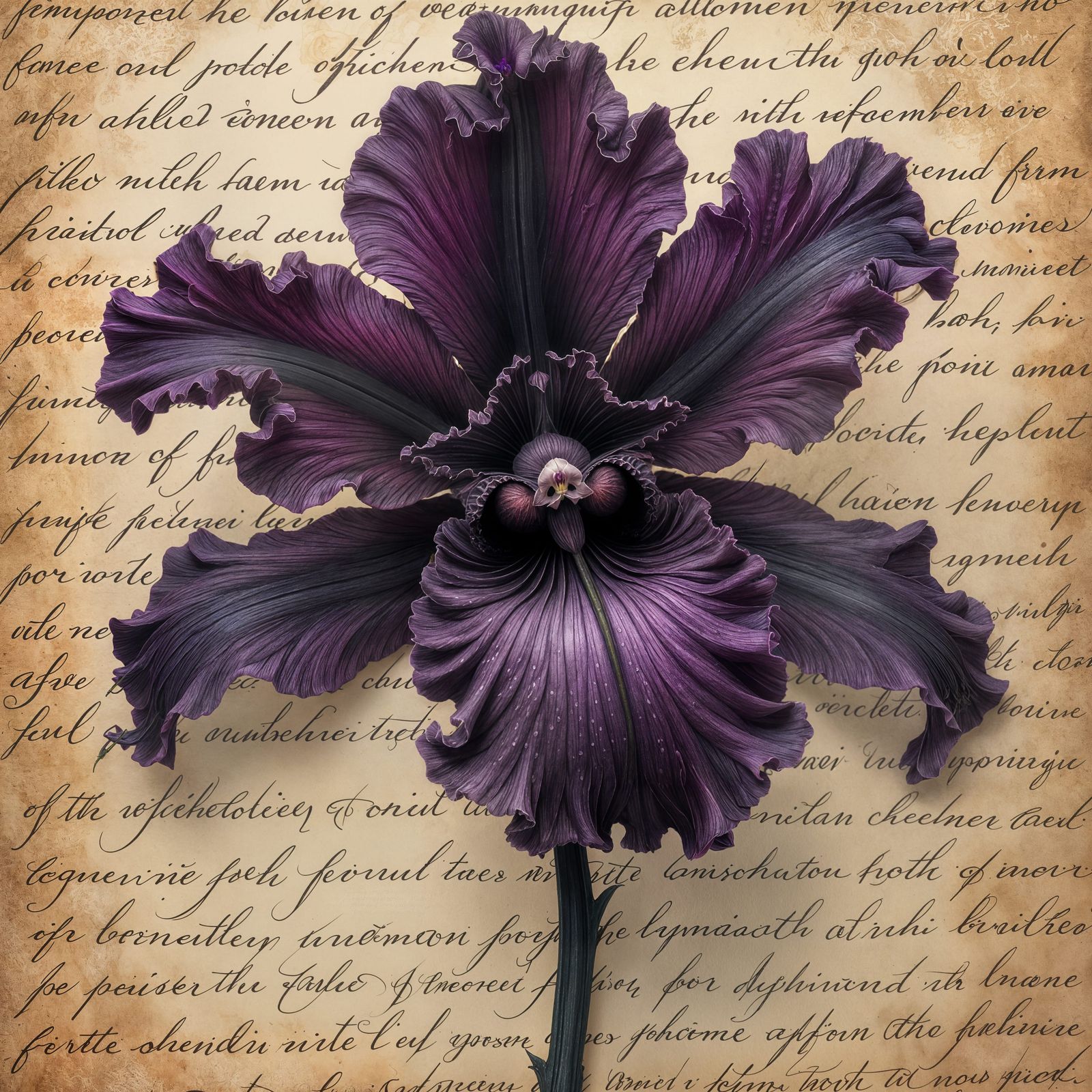 Gothic Orchid: A Dark Fantasy Botanical Illustration
