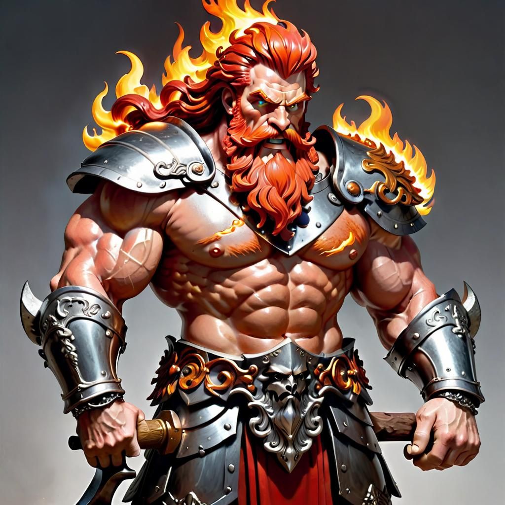 Hephaestus: God of Fire and Metalworking in Detailed Matte S...