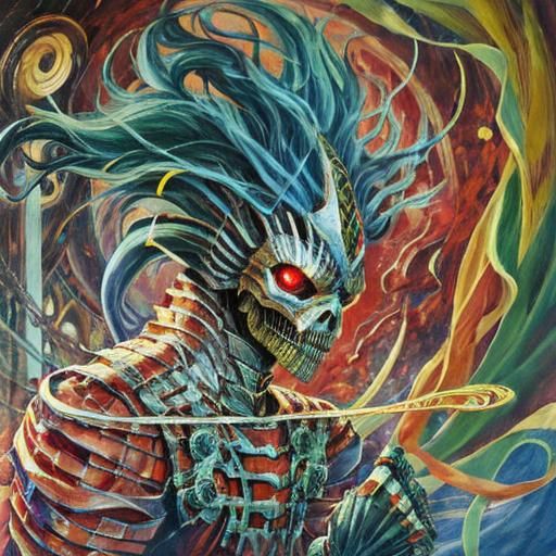 Ouroboros in Synthwave Style Matte Painting