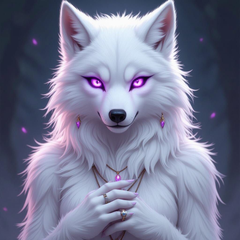 Lycanthrope Portrait with Glowing Eyes