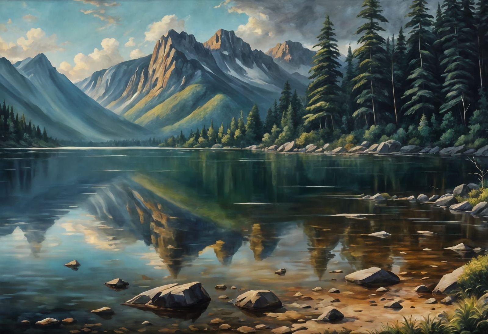 Majestic Landscape Painting in the Style of Romanticism