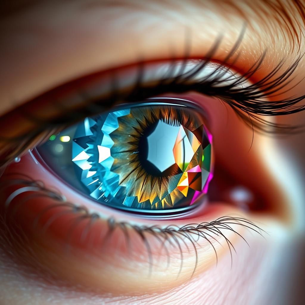 Gemstone Eyes: Hyper-Realistic Close-Up Portrait