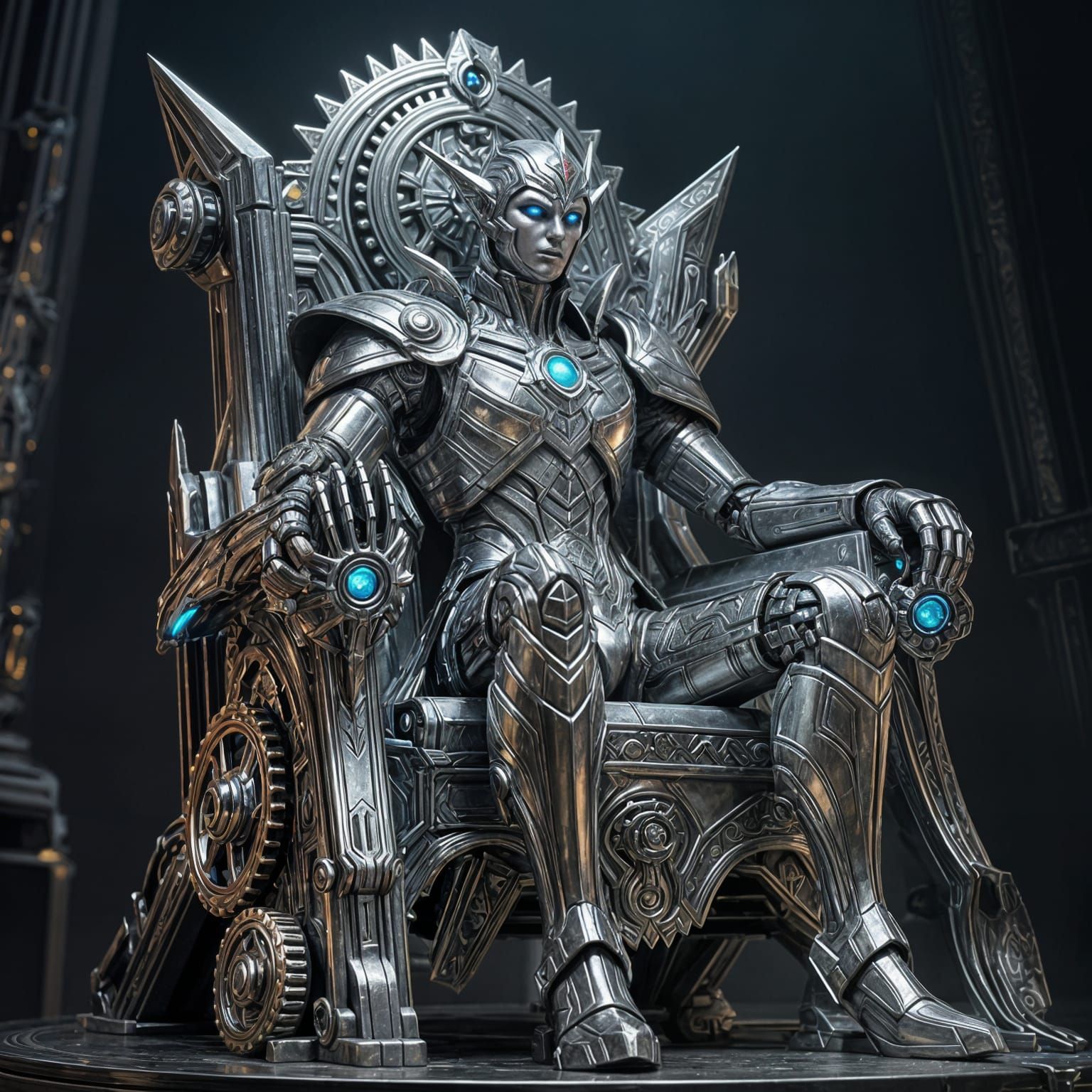King of Machine Elves on a Majestic Throne