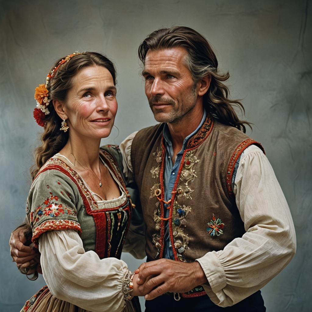 Dutch Couple Dancing: Professional Studio Portrait