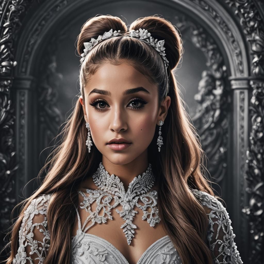 Hyperrealistic Portrait of Ariana Grande in Sharp Focus