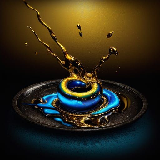 Surreal Melting Objects in Metallic Surrealism