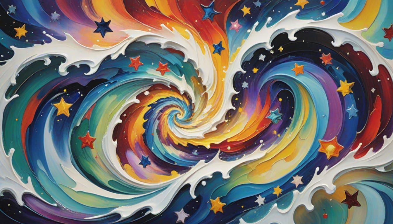 Vibrant Cosmic Dance in Whirling Colors