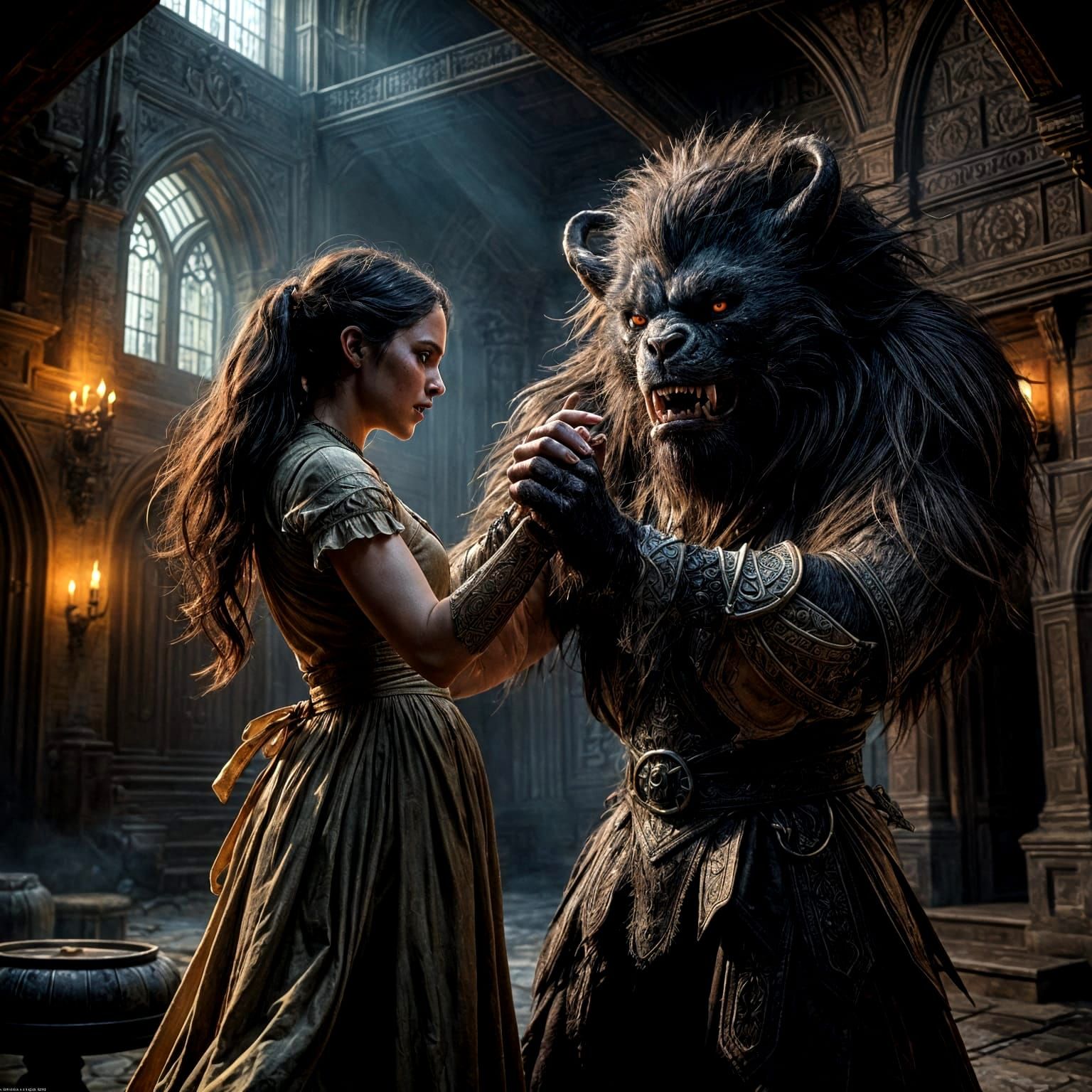 Beauty and the Beast Dark Fantasy Concept Art