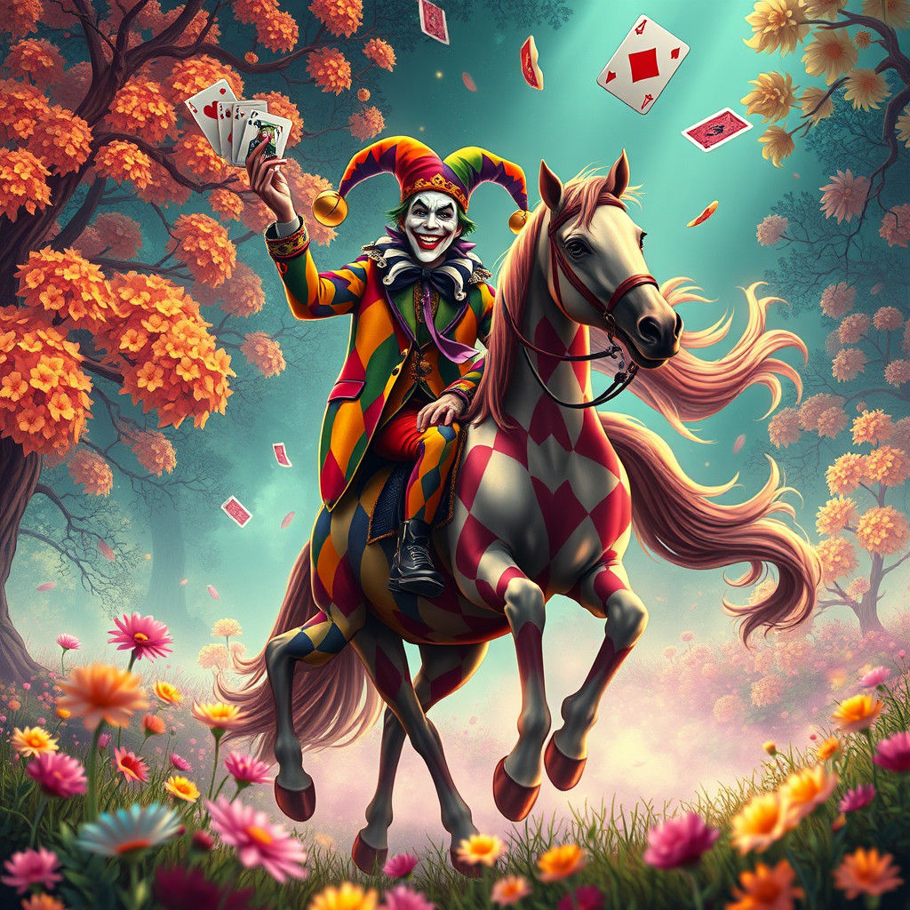 Joker Rider in Art Nouveau Blacklight Dreamscape