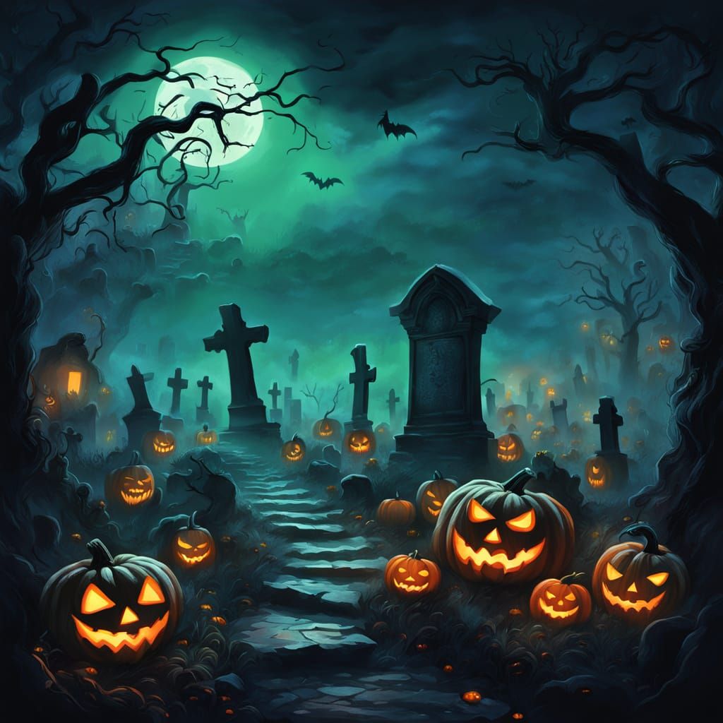 Dark Fantasy Halloween Night Art