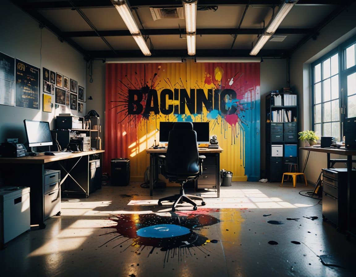 Industrial Print Shop Inside Shipping Container