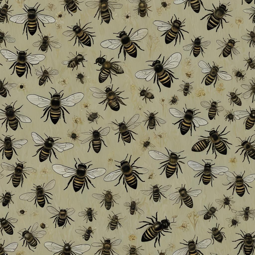 Honeybee in Flight: A Classical Art Fusion