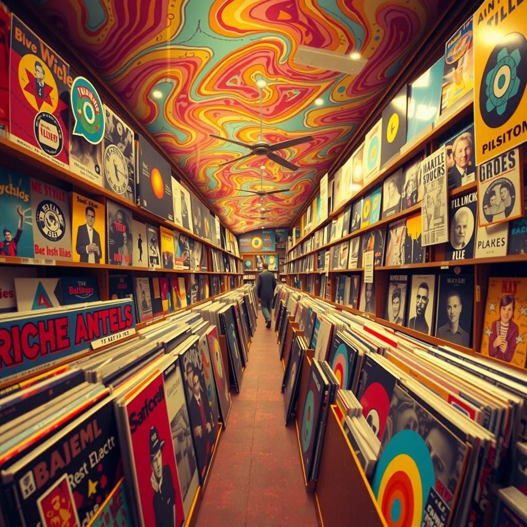 Psychedelic Record Store Dreamscape