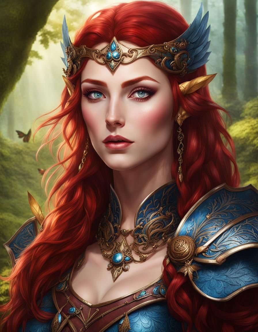 Portrait of a Beautiful Elf Huntress