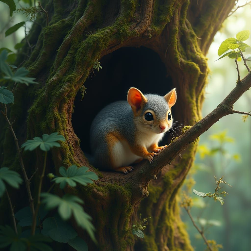 Ancient Tree Sanctuary in Enchanted Forest