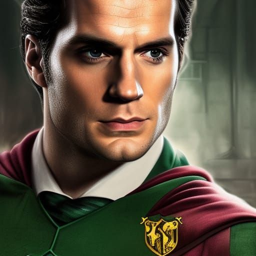 Henry Cavill as Slytherin Student in Digital Art