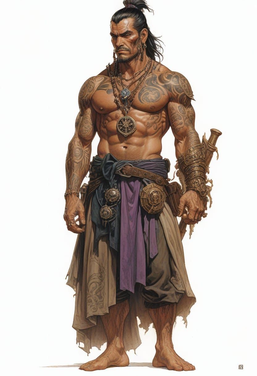 Heroic Fantasy Barbarian in the Style of Vallejo