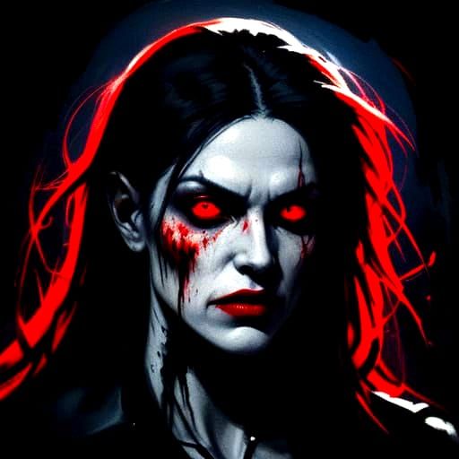 Vampire's Bloody Horror in Expressionist Art