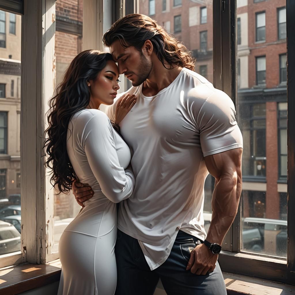 Passionate Couple Embrace in Hyperrealistic Photography