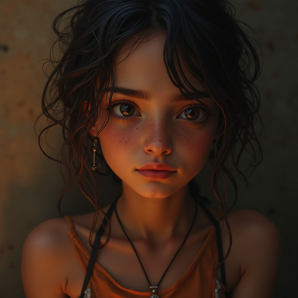 Expressive Portrait with Soft Lighting in Matte Painting Sty...