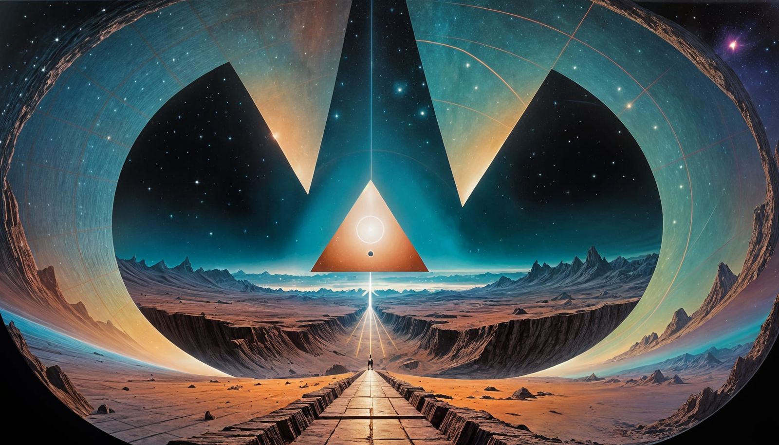 Triangular Nebula Portal in Psychedelic Fantasy Art