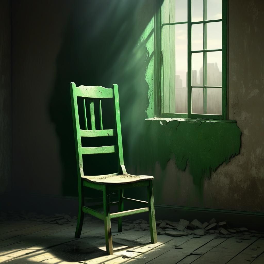Eerie Abandoned Room: Surrealist Oil Painting