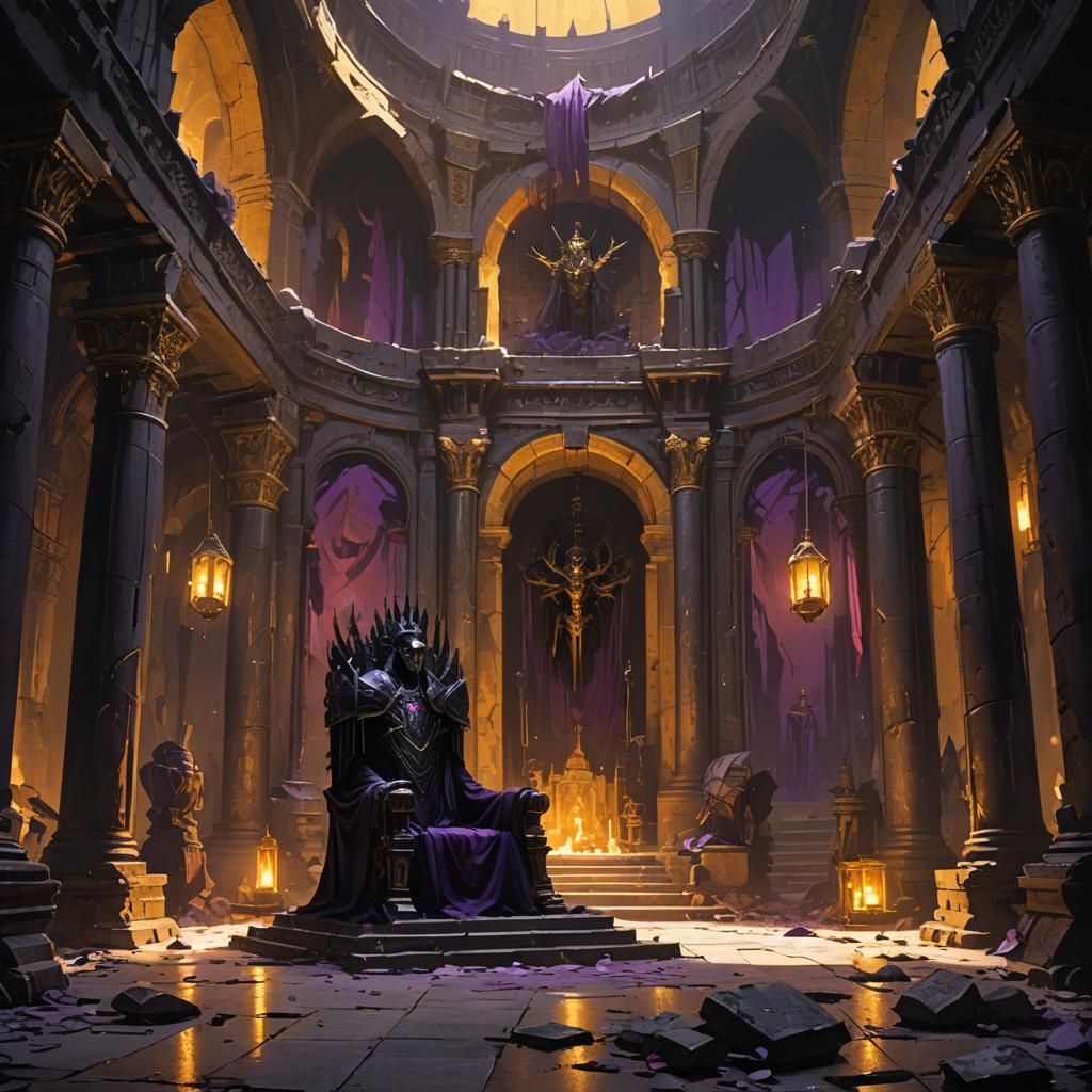 Gloomy Gothic Throne Room Concept Art