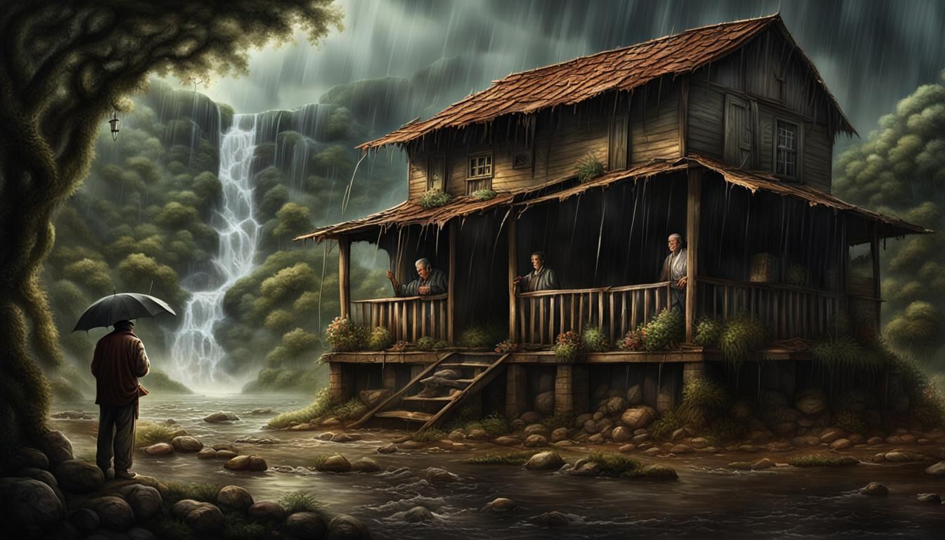 Rain Brings Joy and Sorrow: A Matte Painting