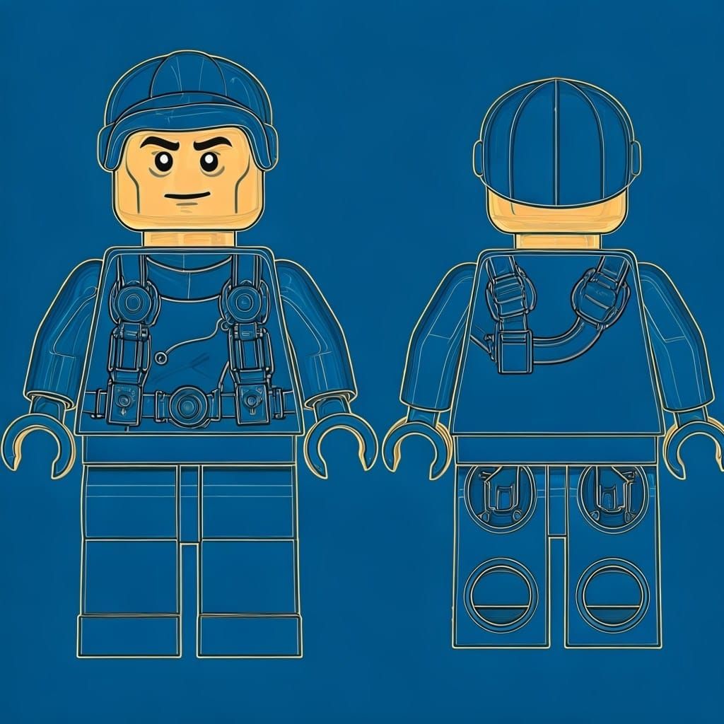 Lego Minifigure Science Fiction Mechanic Design Blueprint