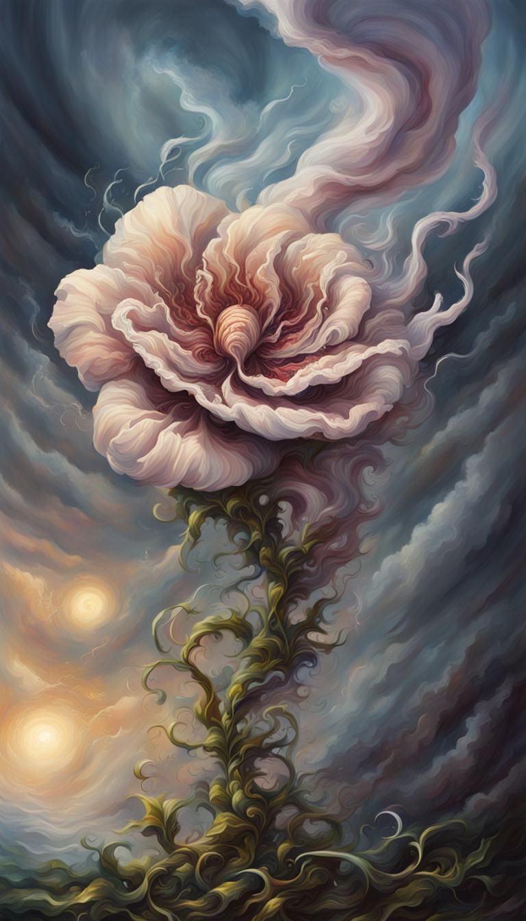 Fantasy Tornado Flower Oil Painting