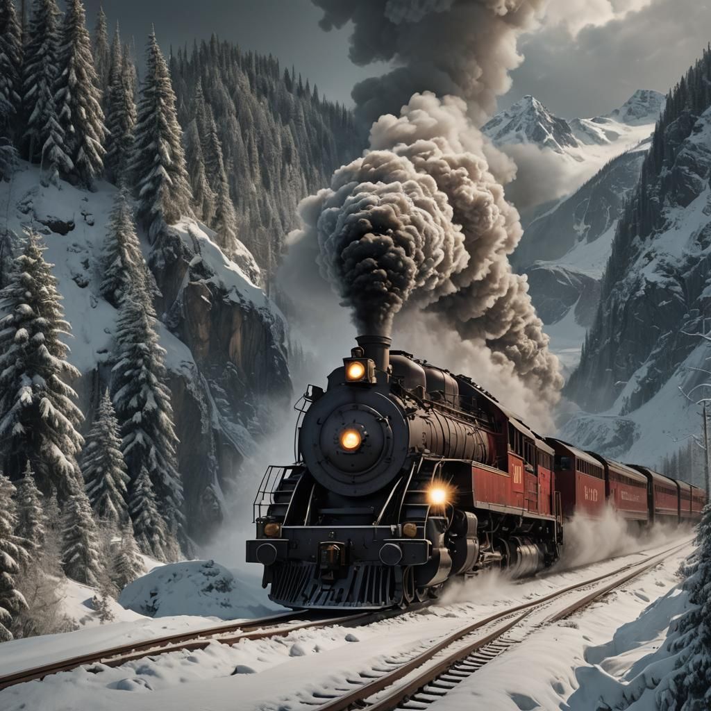 Canadian Pacific Engine: Dramatic Digital Matte Painting