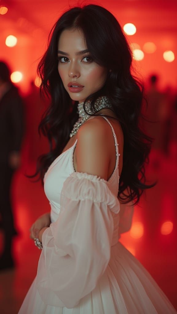 Ethereal Aetherpunk Beauty in White