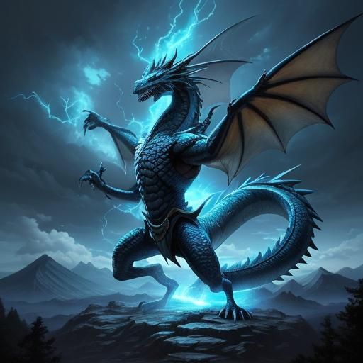 Elemental Dragon in Mystical Forest, Anime Style