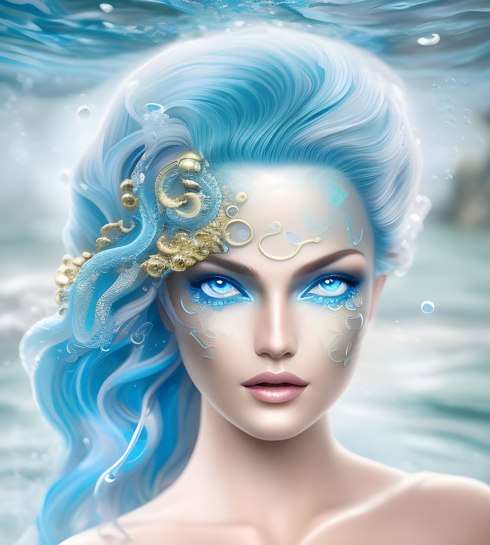 Water Elemental Woman: Sand, Water, and Bubbles