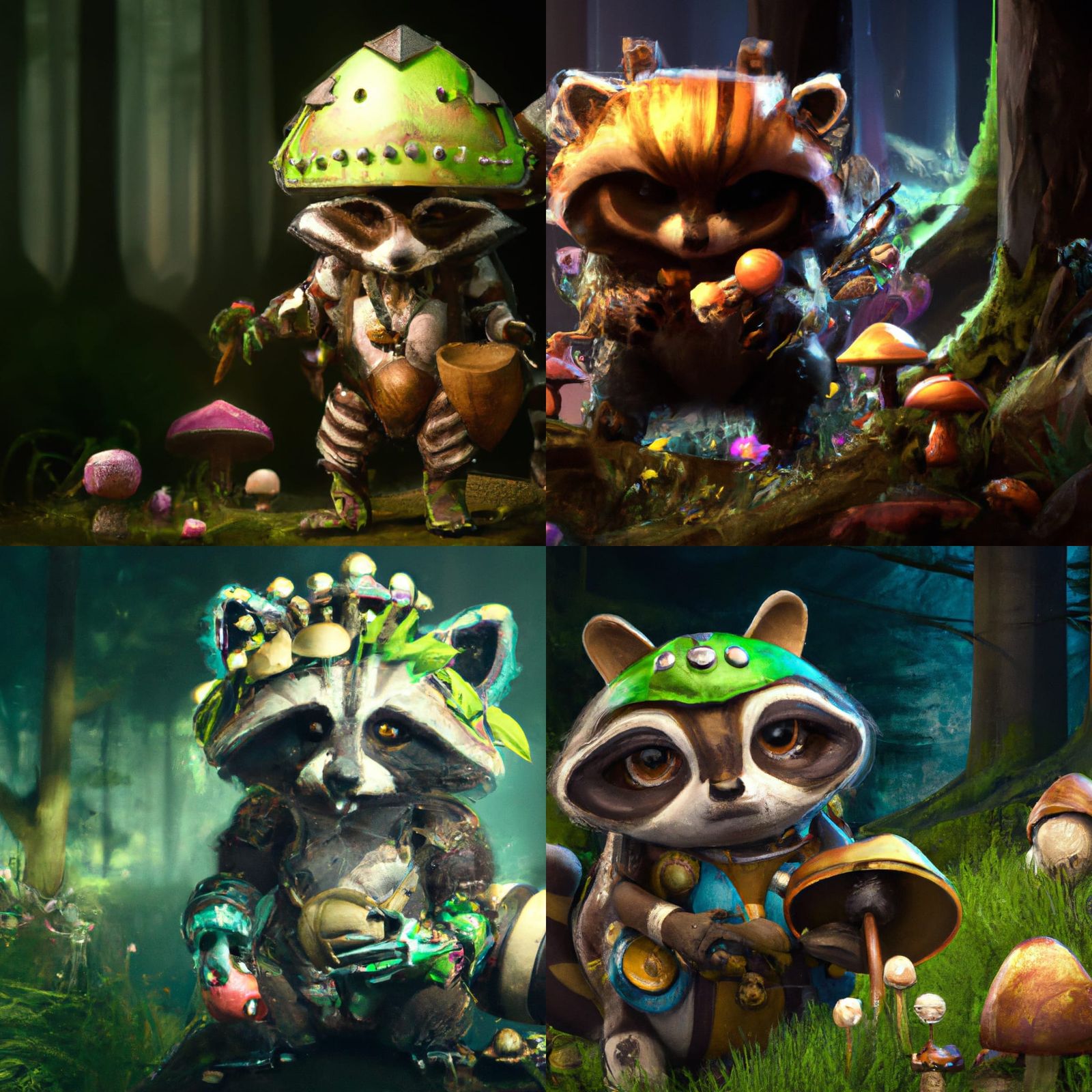 Armored Raccoon: League of Legends Style Forest