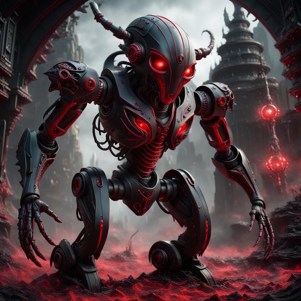 Enchanted Demonic Extraterrestrial Robot in Detailed Matte P...