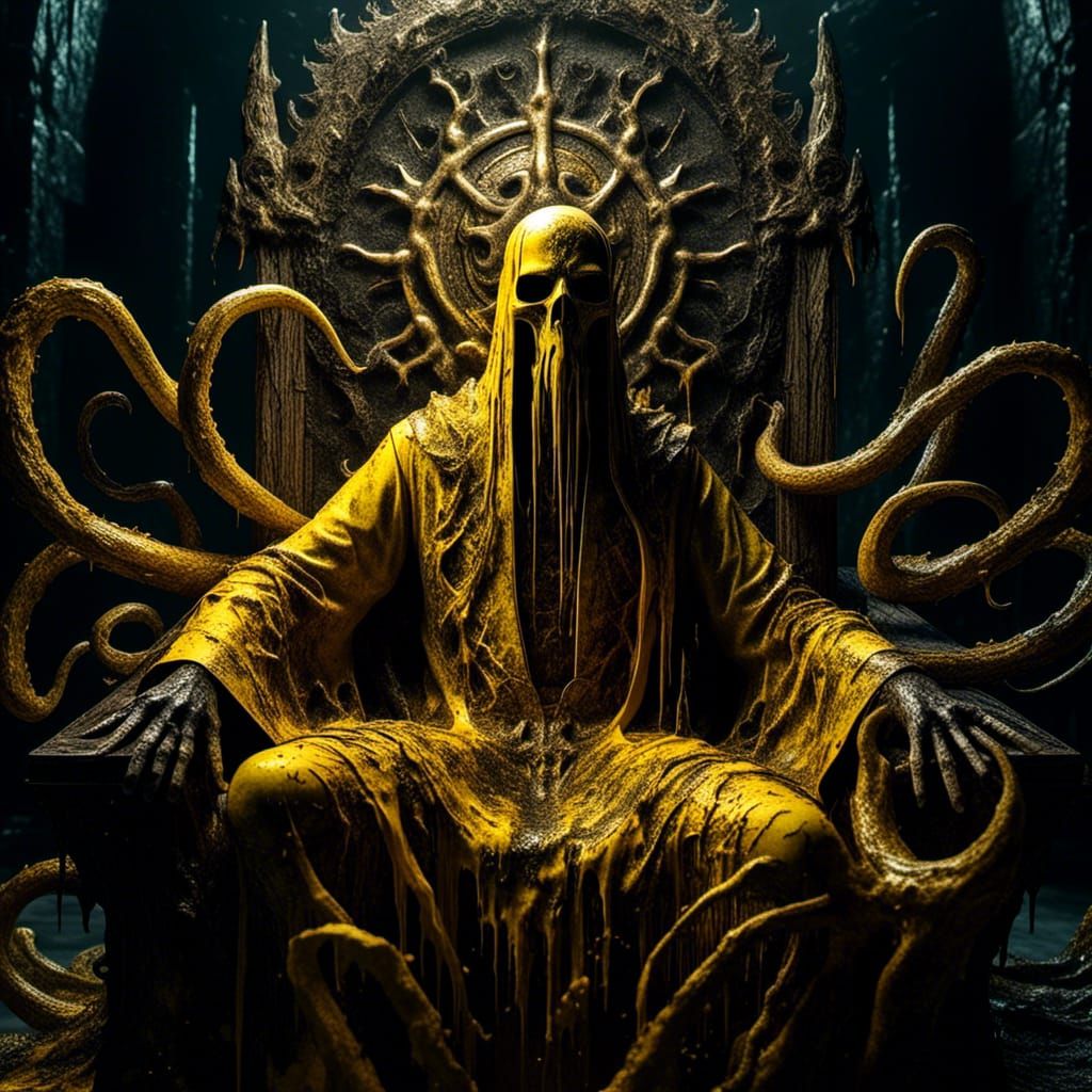 Hastur, Tentacled Elder God on Dark Throne