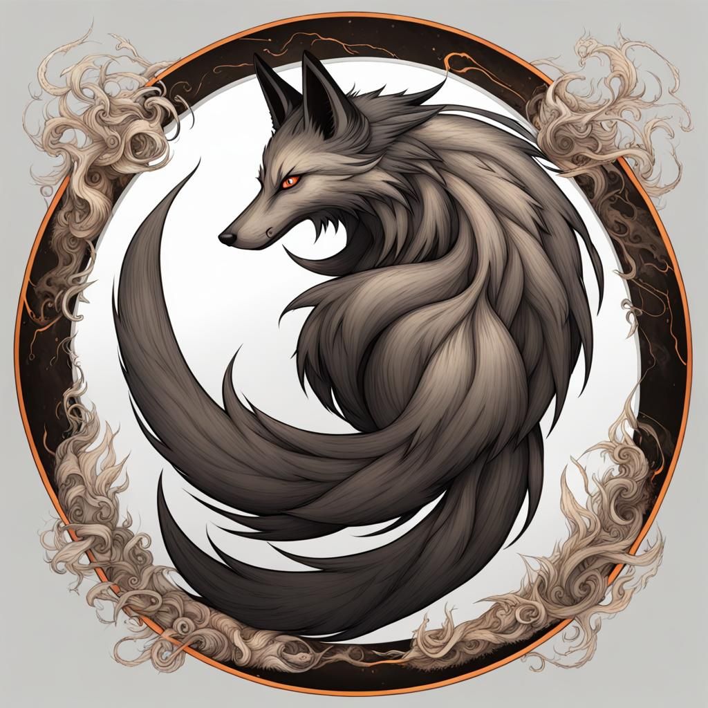 Ethereal Smoky Eight-Tailed Fox