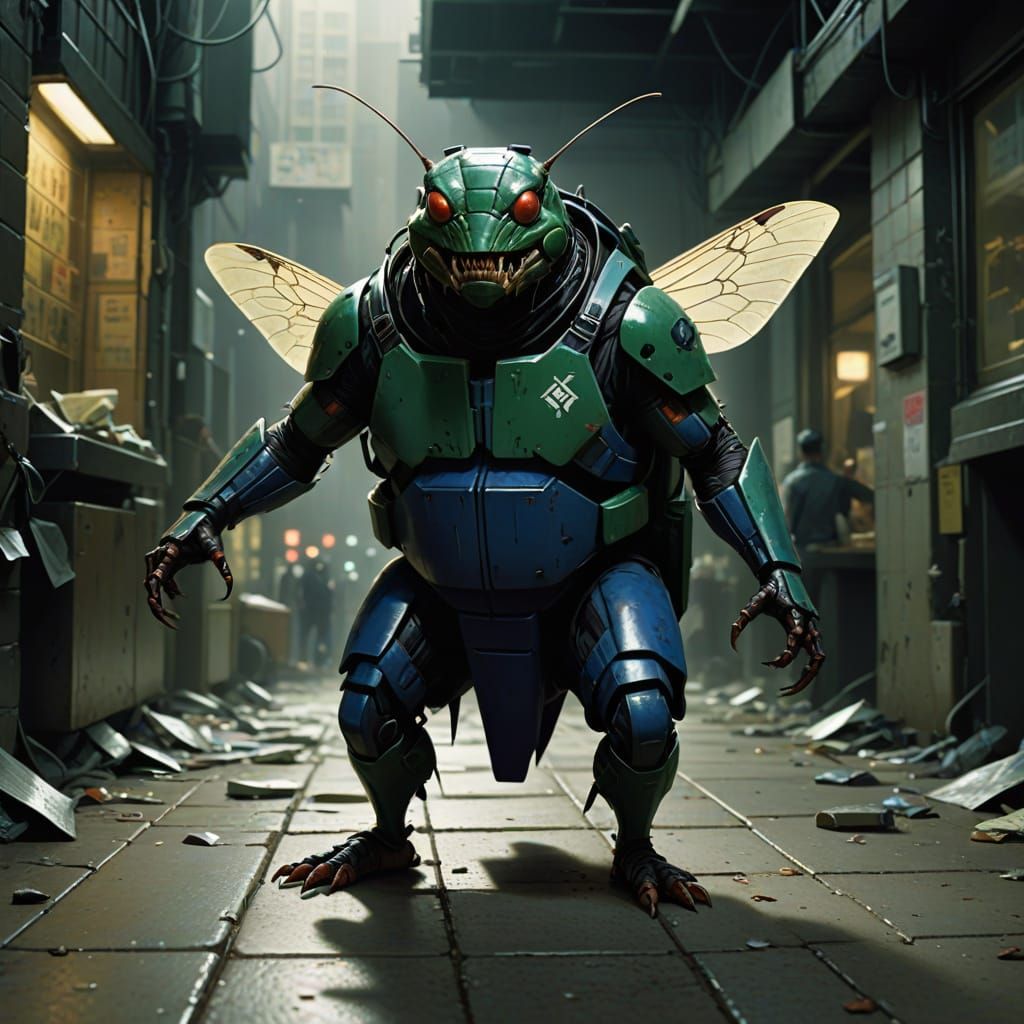 Giant Cricket in the Matrix, Sinister Digital Art