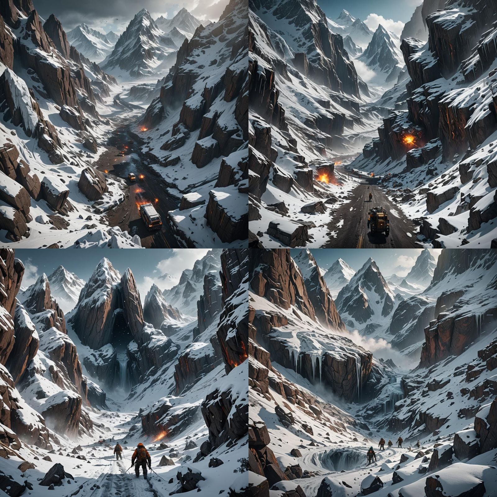 Conspiracy Theories Montage in Detailed Digital Art