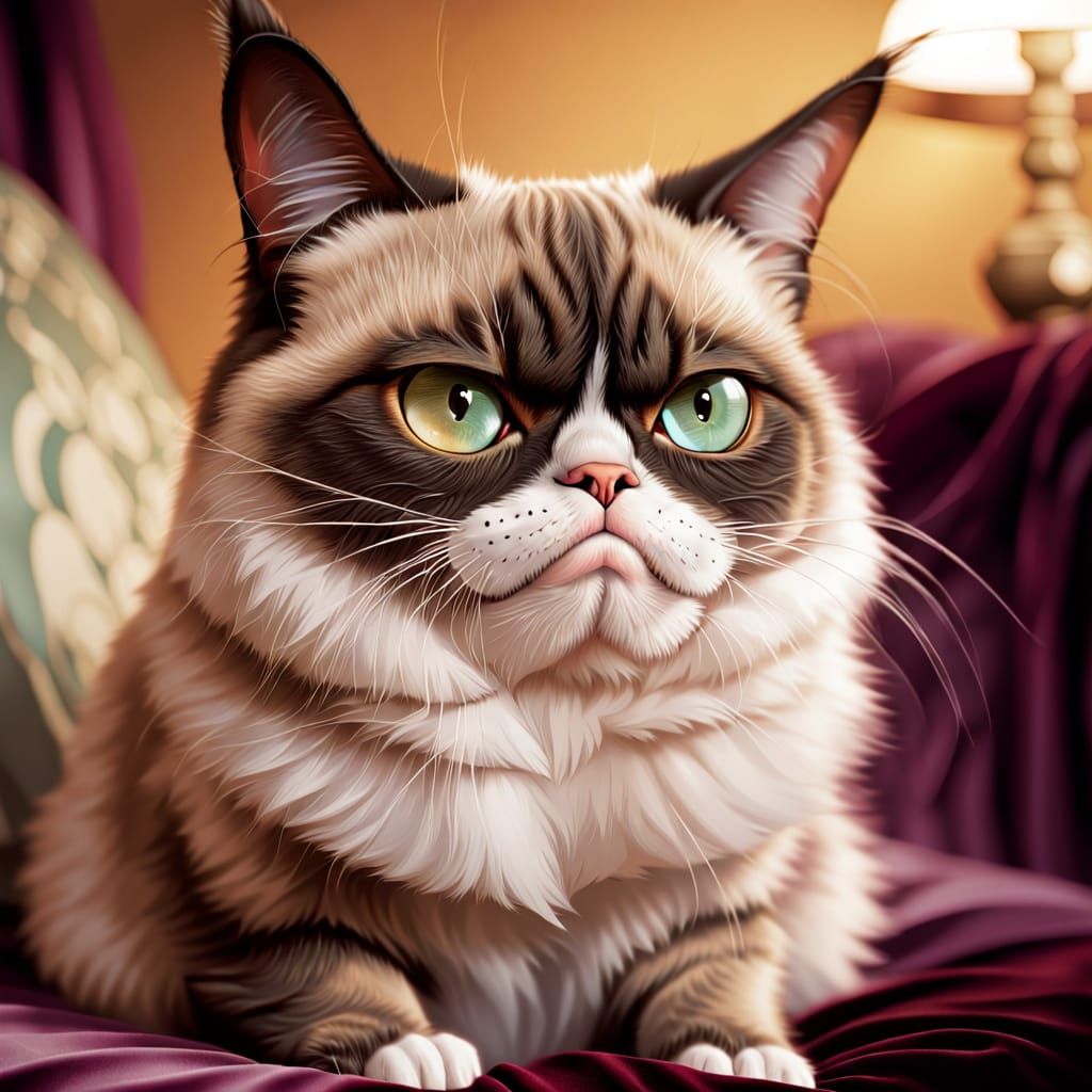 Surreal Feline Portrait in Realistic Digital Art