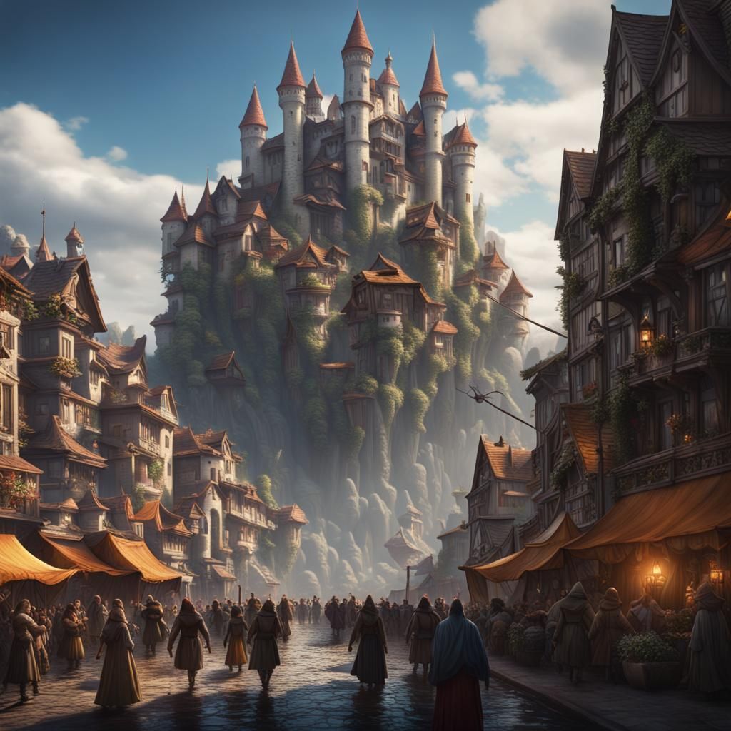 Giant Owl Over City, Fantasy Concept Art