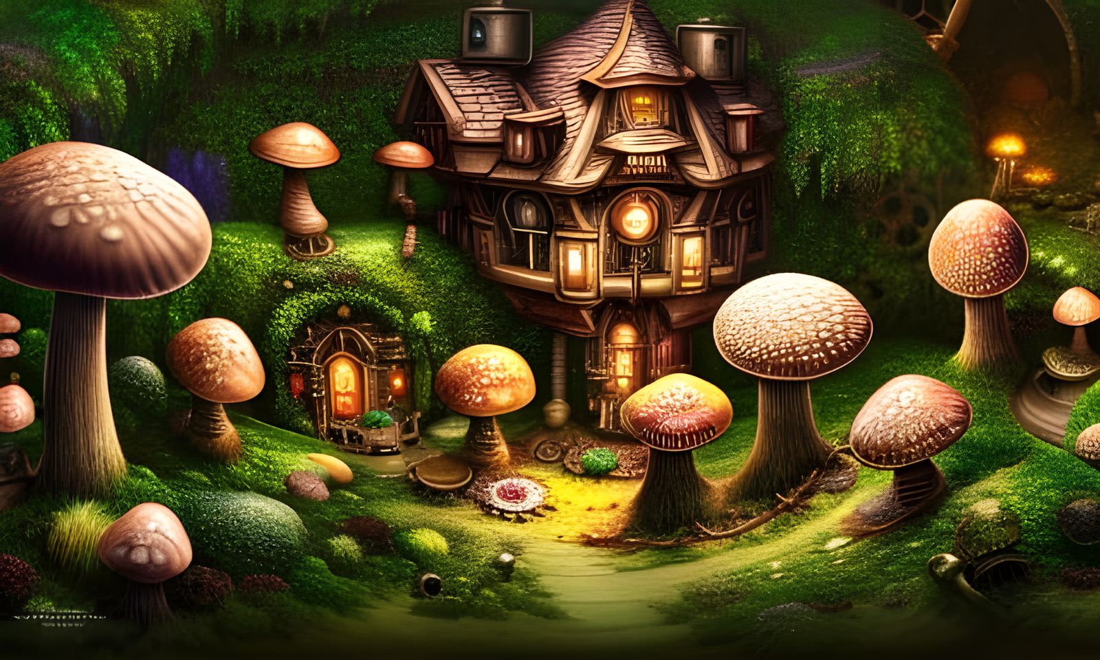 SteamPunk Mushroom House Forest