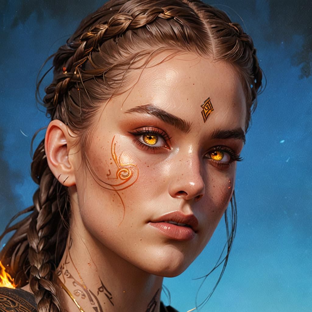 Futuristic Celtic Warrior Portrait in 8K