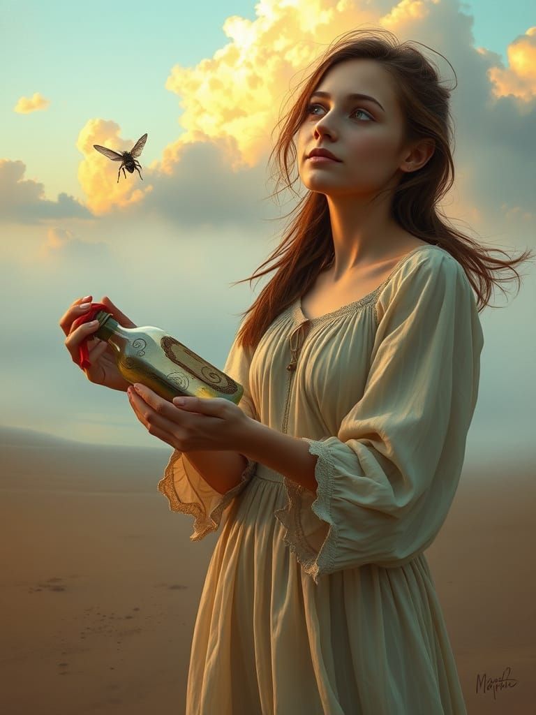 Enchanted Liberation on a Misty Beach