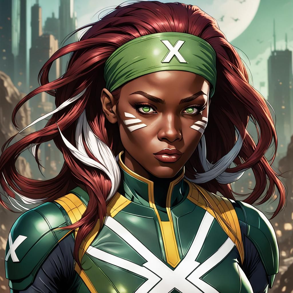 Rogue of X-Men Portrait in Artgerm Style