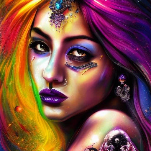 Hyperrealistic Queen of Black Moon Splash Art