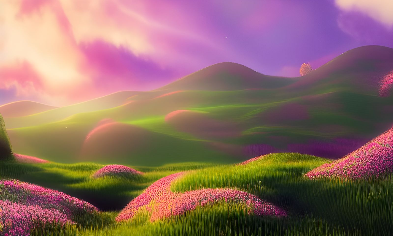 Tranquil Valley Panorama in Pastel Shades