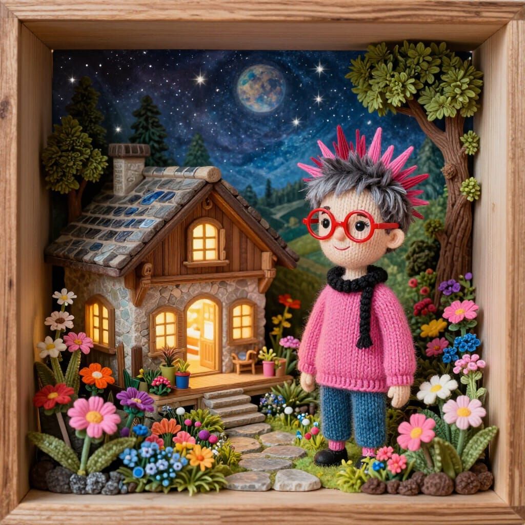 Punk Fleur in Whimsical Diorama Garden