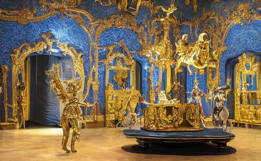 Baroque Circus Art: Ringmaster, Elephant and Ape